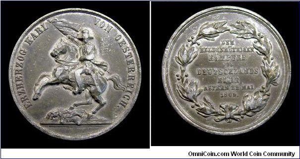 Battle of Aspern-Essling - Austria - Tin medal - mm. 50