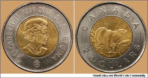 Canada, 2 dollars, 2006 10th Anniversary of the $2 Coin