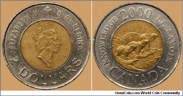 Canada, 2 dollars, 2000 Millennium
