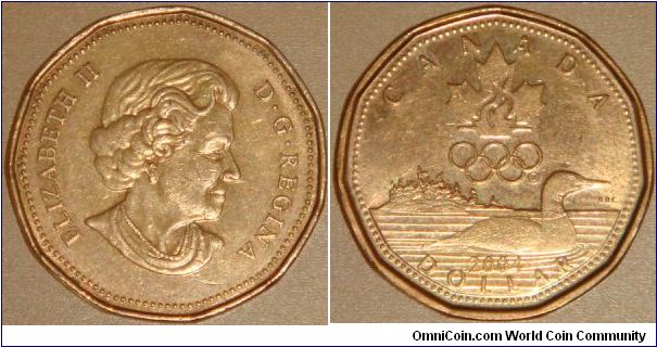 Canada, 1 dollar, 2004 Olimpic Lucky Loonie
