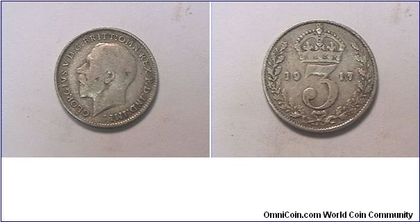 GEORGIVS V DG BRITT OMN REX FD IND IMP
3 PENCE.
.925 silver