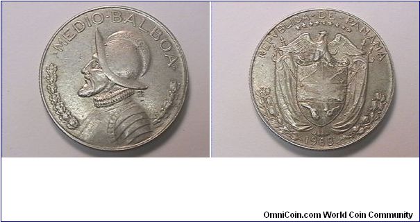 REPUBLICA DE PANAMA
MEDIO BALBOA
.400 silver