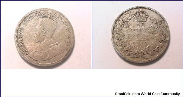 GEORGIVS V DEI GRA REX ET IND IMP
10 CENTS.
.925 silver