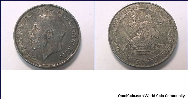 GEORGIVS V DEI GRA BRITT OMN REX
FID DEF IND IMP ONE SHILLING.
.500 silver
DARK TONING