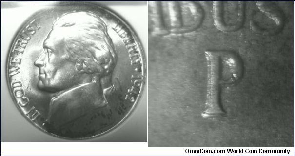 1942P Jefferson War Nickel, RPM#1, ANACS MS66 5 Steps