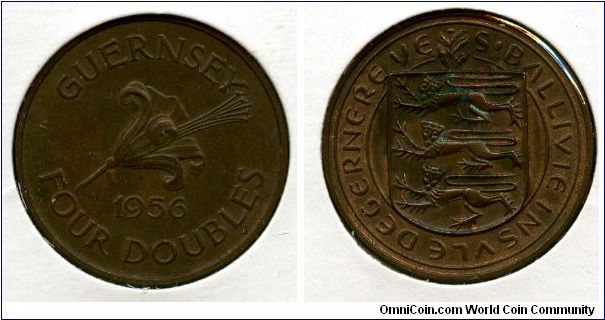 1956
4 doubles
Guernsey lily 
Island coat of arms