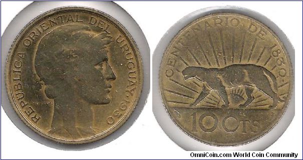 Centenary coin, 10 centavos. Puma.