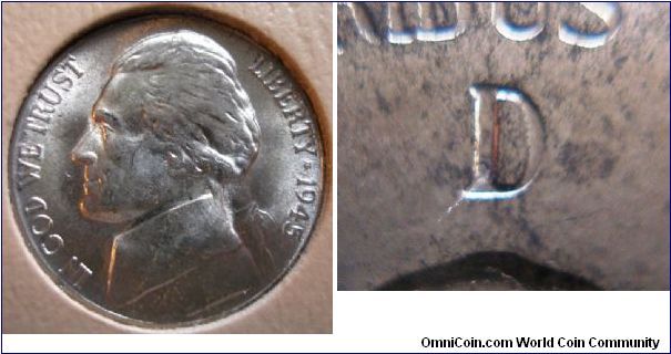 1945D Silver Jefferson Nickel RPM#5
CONECA Top 100