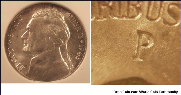 1943P Jefferson Nickel ANACS MS66 P/P RPM#?