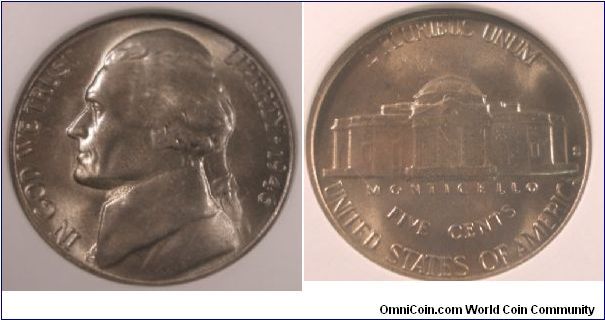 1946S Jefferson Nickel ANACS MS65 5 STEPS