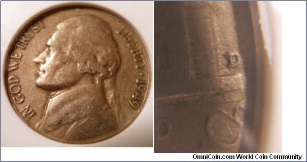 1949D D over S Jefferson Nickel ANACS VF35
FS-032, CONECA Top 100