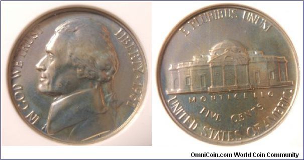 1961 Jefferson Nickel Proof ANACS PF64 DBL DIE REV