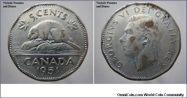 5 cent Canada VF-25 0.25