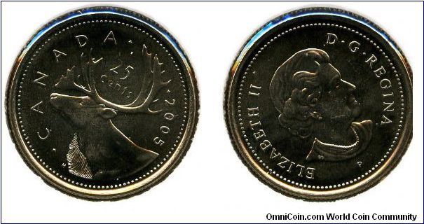 2005 
25 cents
Caribou
QEII