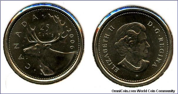 2006 
25 cents
Caribou
QEII