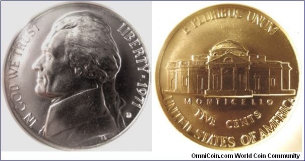 1971D Jefferson Nickel NGC MS65 5FS