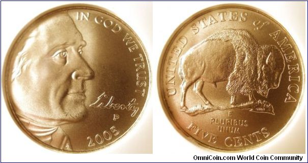 2005P SMS Bison (Jefferson Nickel) NGC MS69