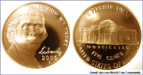 2006S Proof Jefferson Nickel NGC PF70 Ultra Cameo