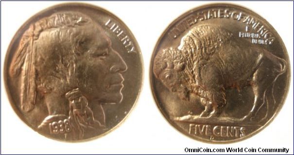 1938D Buffalo Nickel NGC MS66
Last Year of Issue