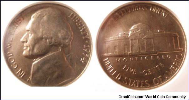 1954 Jefferson Nickel NGC MS65