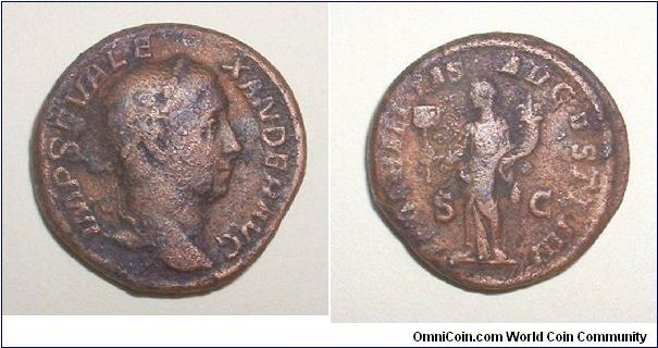 SEVERUS ALEXANDER - As - IMP SEV ALEXANDER AVG, laureate bust right / LIBERALITAS AVGVSTI IIII S C, Liberalitas stg. left, holding abacus and cornucopiae. Mm 24,1 grs 10