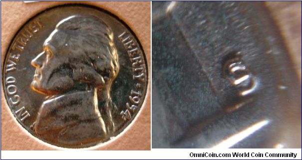 1954S Jefferson Nickel S/S RPM1 FS-033.1
BU Raw
CONECA Top 100
(Had to give this guy an acetone bath after seeing the picture)
(Book1, group4, hole5)