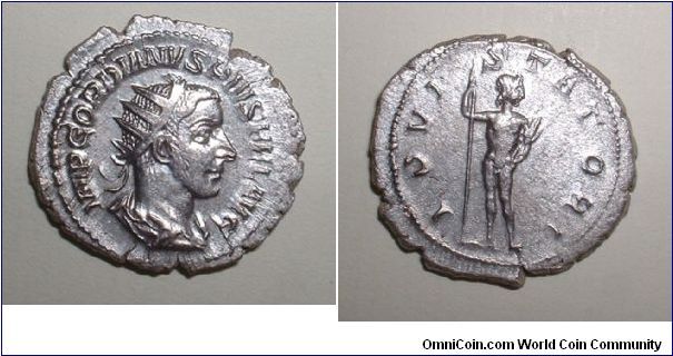 GORDIAN III - Antoninianus - 240/244 - IMP GORDIANVS PIVS FEL AVG, radiate draped bust right / IOVI STATORI, Jupiter standing right with scepter & thunderbolt. Mm 24,2 grs 4,53