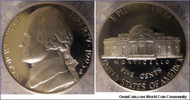 1993S Proof Jefferson Nickel PCGS PF69DCAM