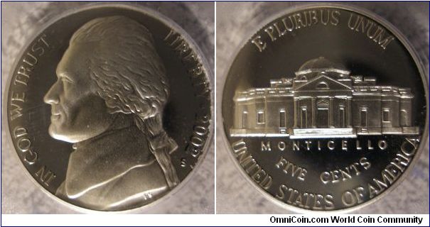 2002S Proof Jefferson Nickel PCGS PF69DCAM