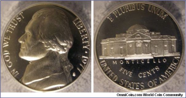 1977S Proof Jefferson Nickel PCGS PF69DCAM