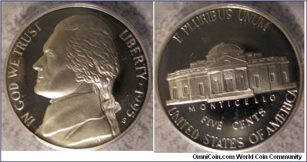 1995S Proof Jefferson Nickel PCGS PF69DCAM