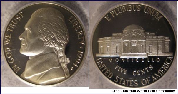 1994S Proof Jefferson Nickel PCGS PF69DCAM