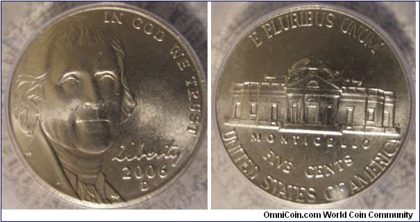 2006D Jefferson Nickel (Return to Monticello) PCGS MS66