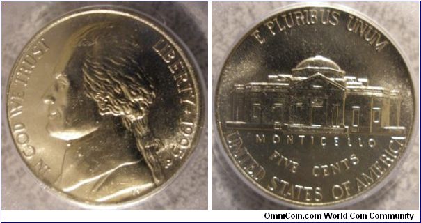 1995P Jefferson Nickel PCGS MS65FS