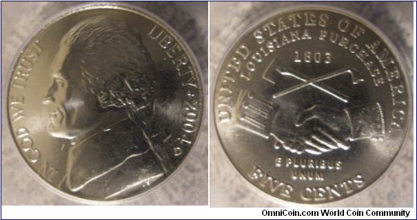 2005D Jefferson Peace Medal Nickel PCGS MS66