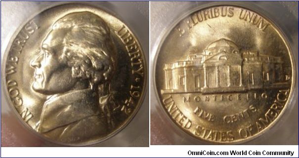 1942D Jefferson Nickel PCGS MS66FS