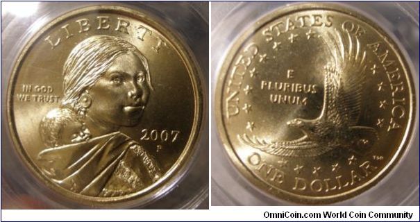 2007P Sacagawea Dollar PCGS MS67