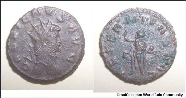 GALLIENUS _ Antoninianus - Milan mint, 260/268 AD. GALLIENVS AVG, radiate head right / AETERNITAS AVG, Sol standing facing, head left, with hand raised & holding globe. P in left field. Mm 21,5 grs 3,7