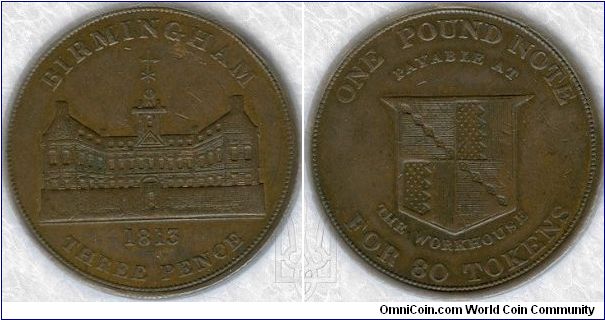 PCI7, Group 8, Scottishmoney, Birmingham Threepence, 1813