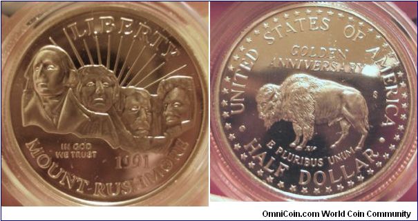 1991 Mount Rushmore 50c Half Dollar