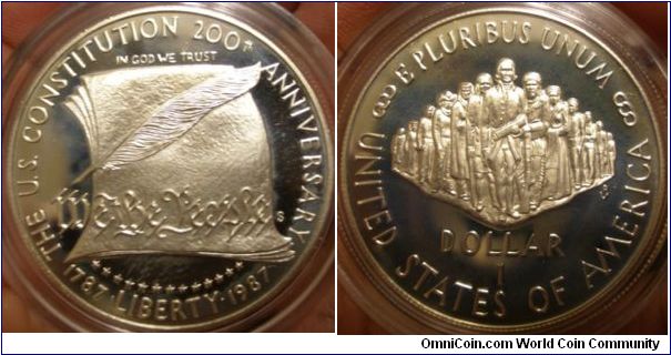 1986 US Constitution Silver Dollar