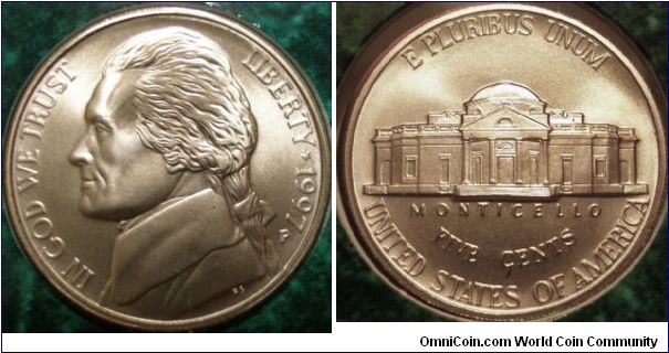 1997 Jefferson Nickel Matte Finish SMS