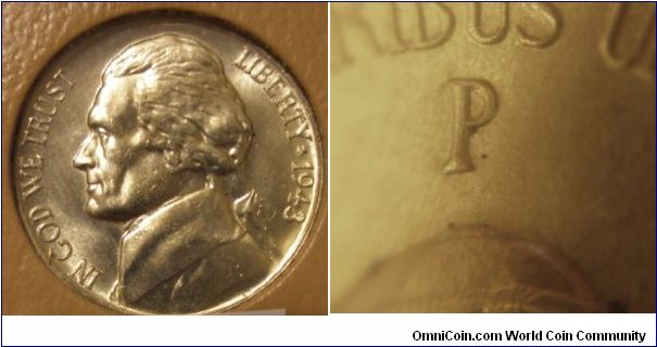 1943P Silver Jefferson Nickel P/P RPM#40 
CONECA Top 100



(Book1, Group10, hole10)