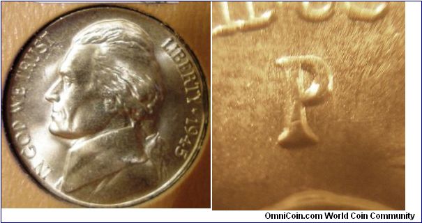 1945P Silver Jefferson Nickel P/P RPM-037 




(Book1, Group11, hole1)