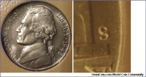 1948S Jefferson Nickel S/S





(Book1, Group12, Hole2)