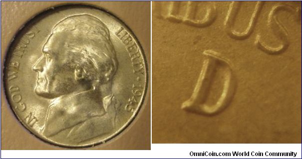 1945D Silver Jefferson Nickel
D/D RPM-013




(Book1, Group12, Hole9)
