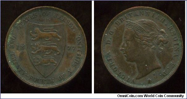 1877h
1/24 of a Shilling
Shield & coat of arms
Queen Victoria