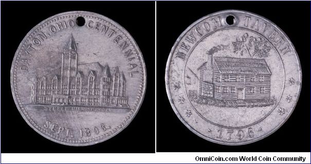 Dayton Ohio Centennial medallion, aluminum.