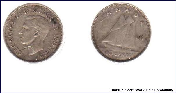 1947 maple leaf 10 cents