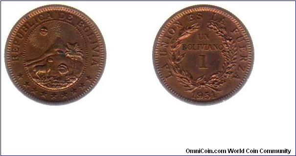 1915 1 Boliviano